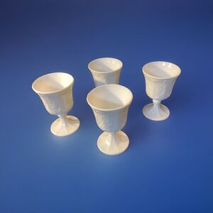 Indiana‎ Glass Colony Harvest Grape Milk Glass Goblets - Set of 4 - Vintage